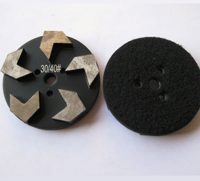 STONEKOR Velcro 3-Hole 3 inch 83mm 5 Arrow Seg Metal Grinding Puck