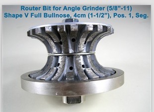 Shape V - Full Bullnose Sintered Segmented Diamond Hand Profiler 