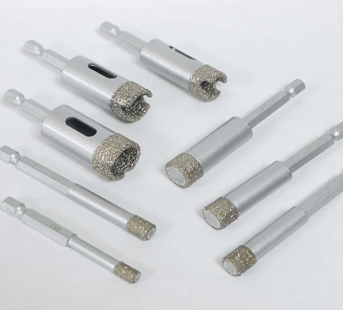 Dry Porcelain Vacuum Brazed Diamond Drill Bits Easy Coupling