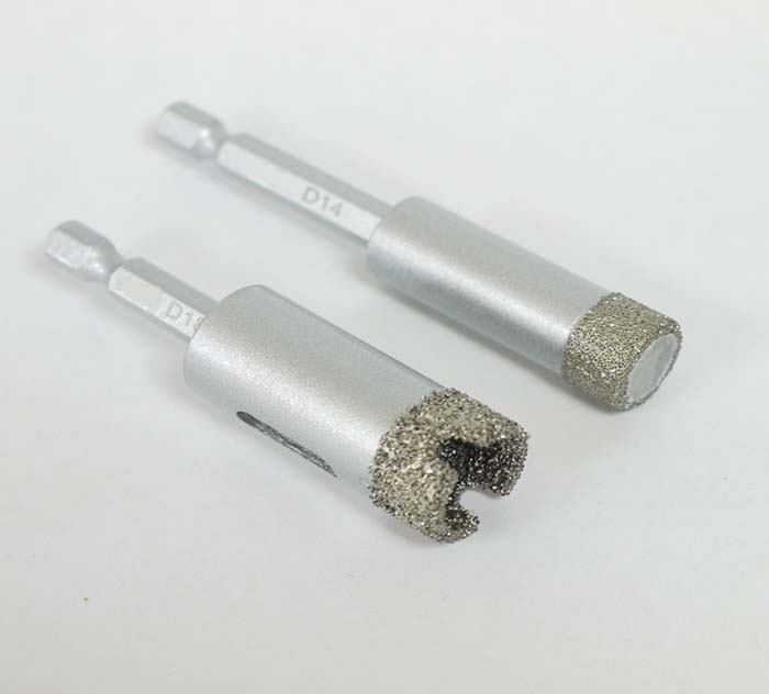 Dry Porcelain Vacuum Brazed Diamond Drill Bits Easy Coupling