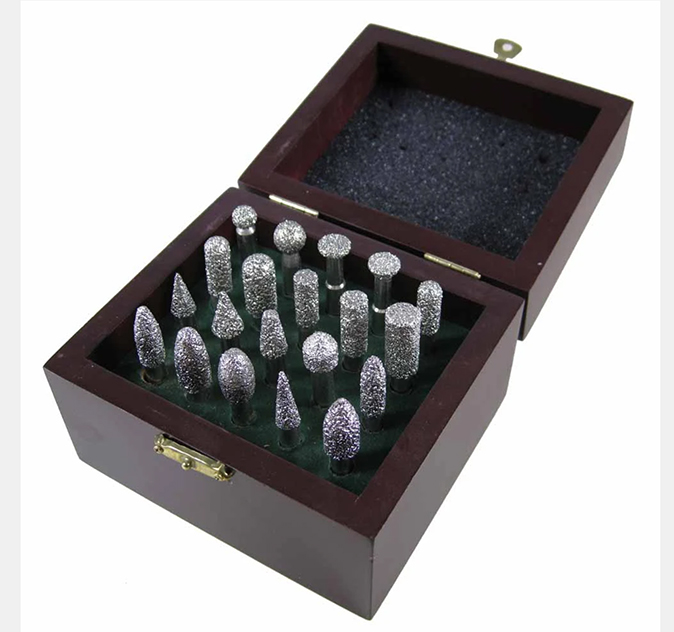 Vacuum Brazed Diamond Burs Set 20 pcs