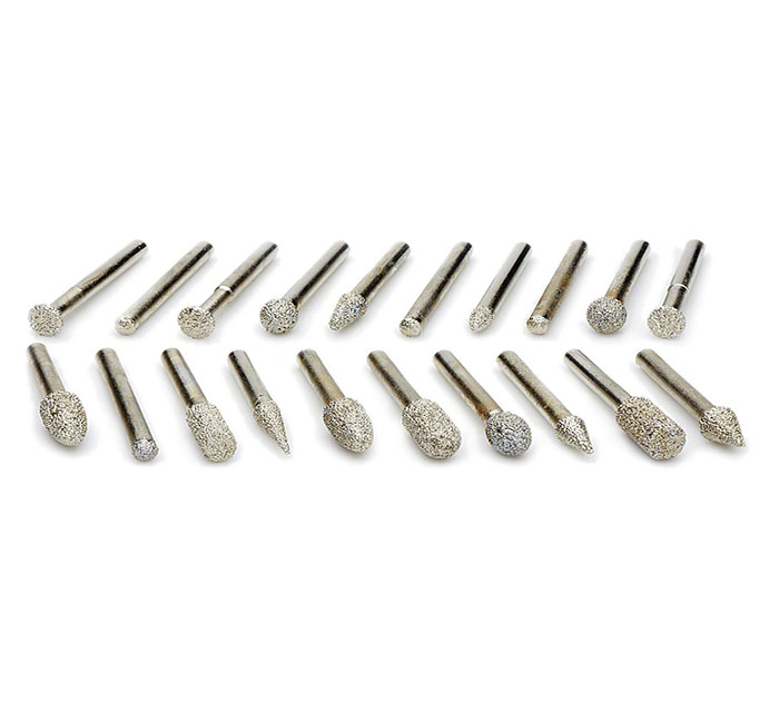 Vacuum Brazed Diamond Burs Set 20 pcs