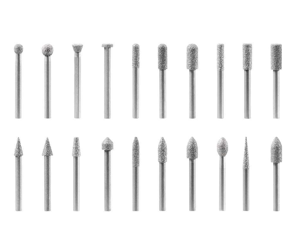 Vacuum Brazed Diamond Burs Set 20 pcs