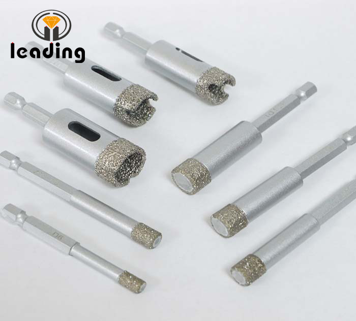 Dry Porcelain Vacuum Brazed Diamond Drill Bits Easy Coupling