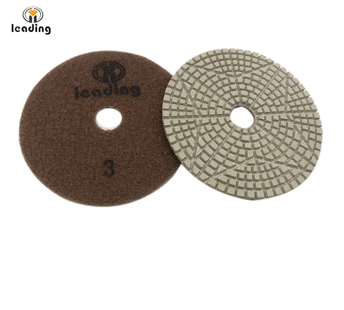 Leading Premium 3 Step White Flexible Wet Diamond Polishing Pads For Quartz 