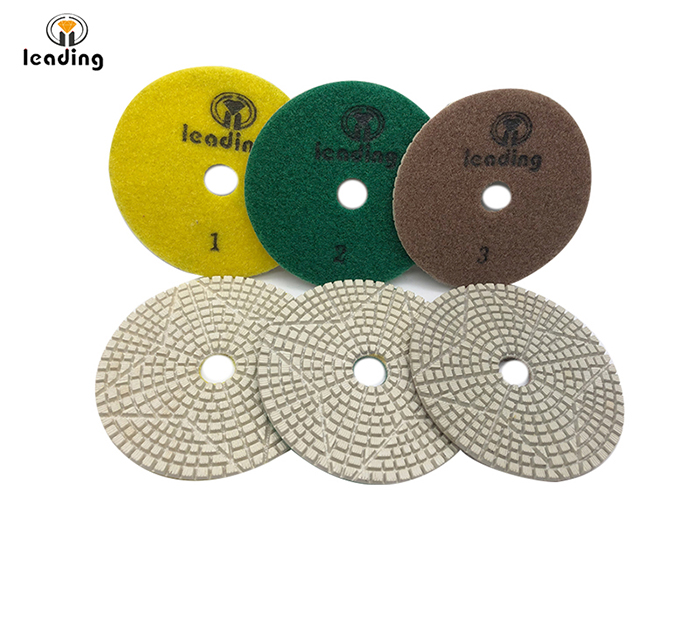 Leading Premium 3 Step White Flexible Wet Diamond Polishing Pads For Quartz 