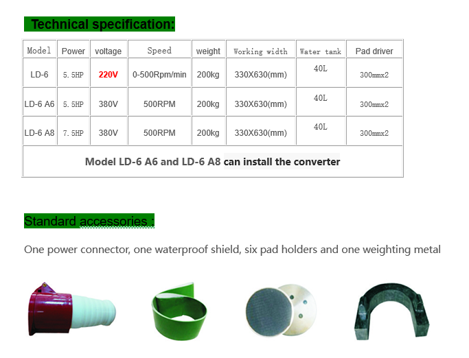 380V 6 Heads Floor Grinding Machine LD-6