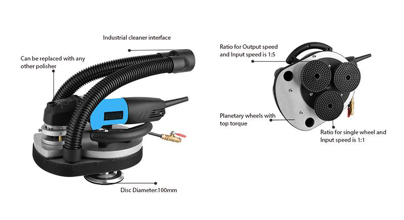 Three Head Portable Planetary Polisher/Planetary Stone Polisher WSP-3018