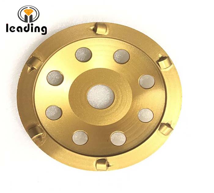 Grinding Cup Wheel With 1/4 Round PCD Segments For Removal Of Epoxy, Glue, Concrete, Mastic, And Coatings